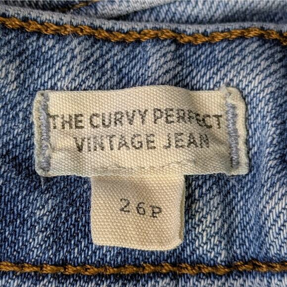 Madewell Curvy Perfect Vintage Crop Ripped High-Rise Straight Jeans 26P Petite - Picture 2 of 13